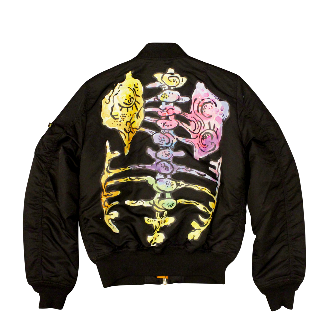 Candy Bones Hand Painted Bomber