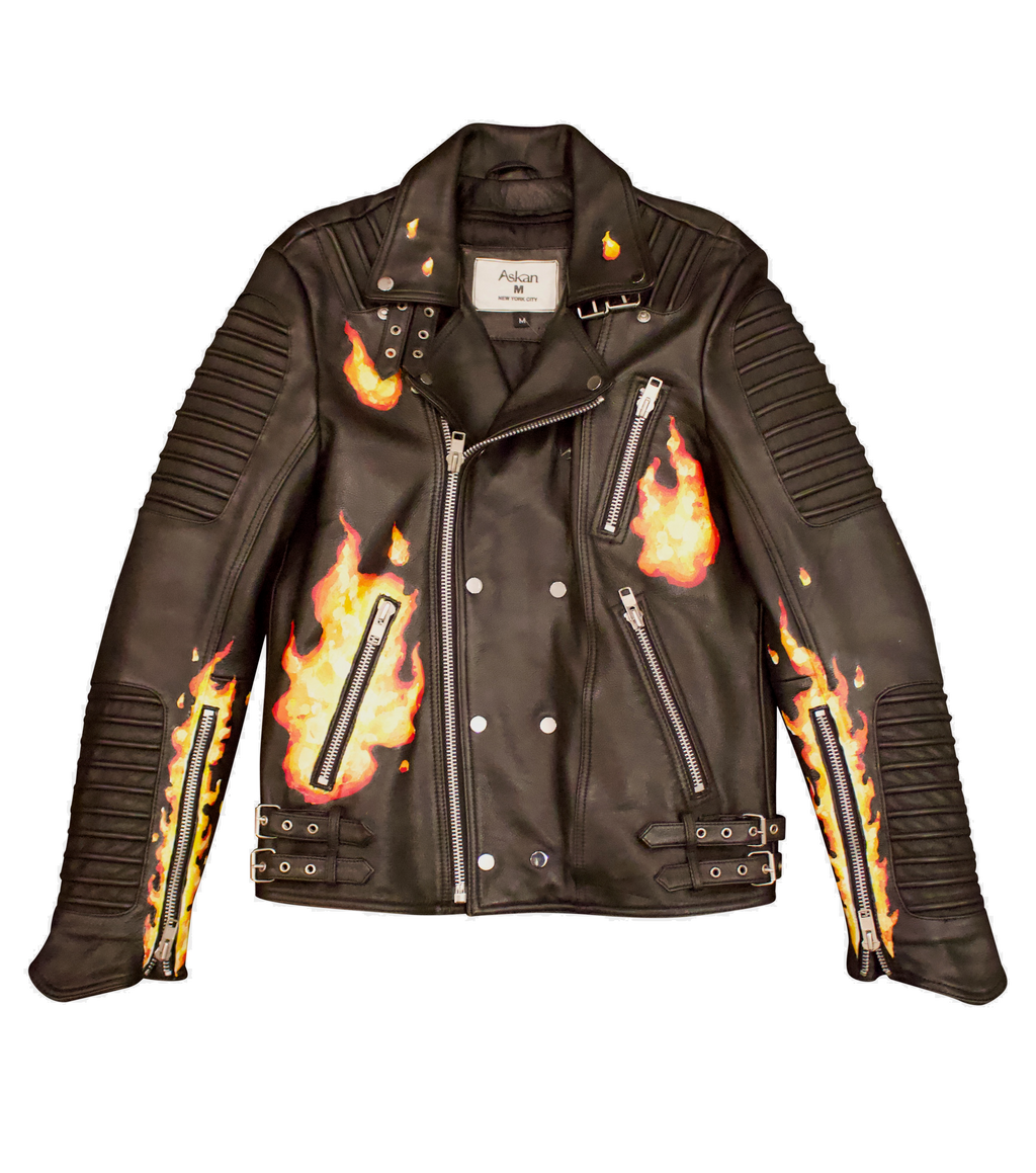 Original painted leather Moto shops jacket