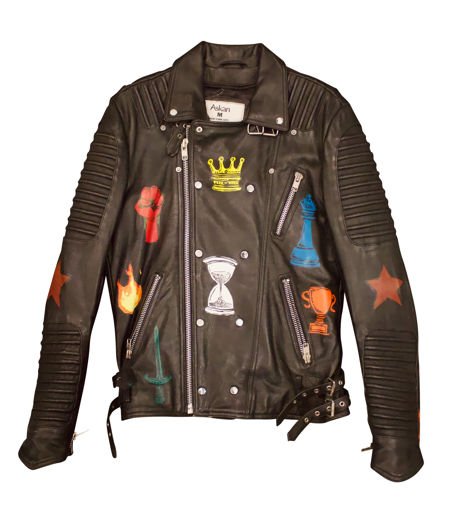 IWNL Hand Painted Leather Jacket