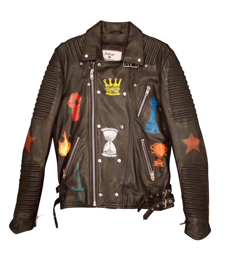 IWNL Hand Painted Leather Jacket