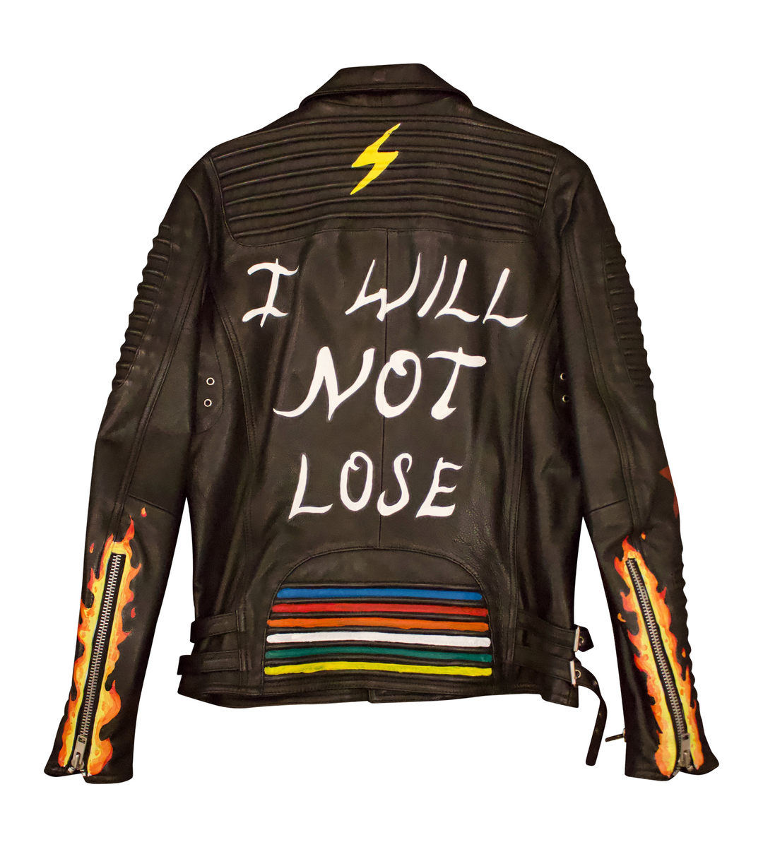 IWNL Hand Painted Leather Jacket