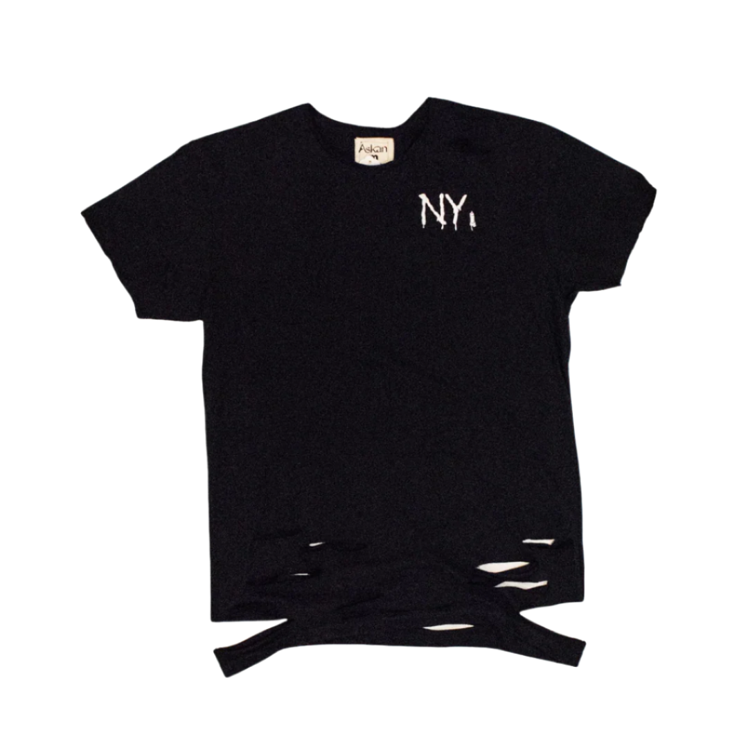 Oversized NY Spray Paint Distressed Tee