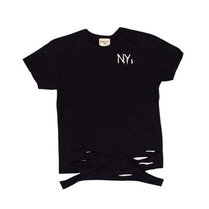 Oversized NY Spray Paint Distressed Tee