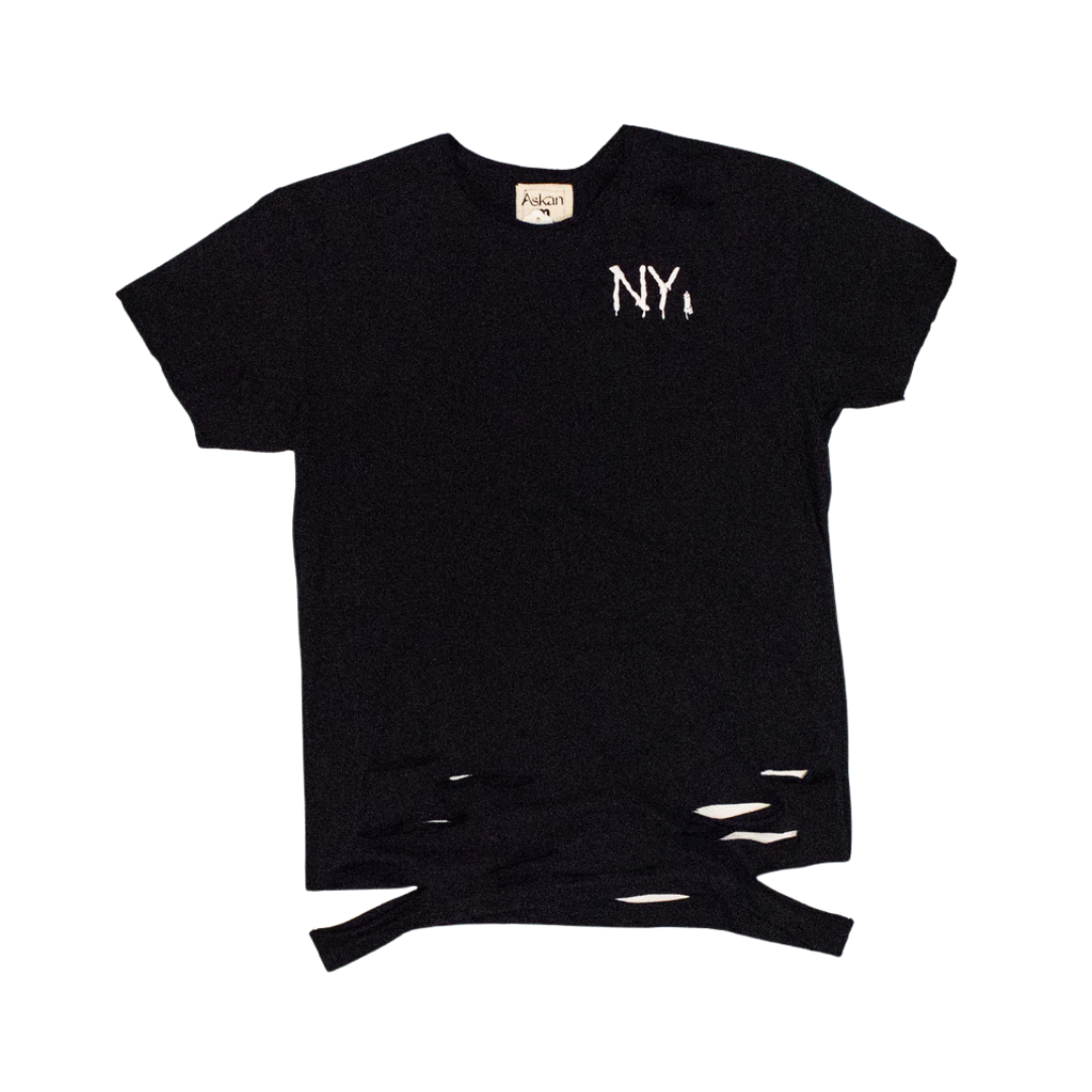 Oversized NY Spray Paint Distressed Tee