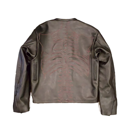 ジャケット・アウター vanson leather jacket 34 Vanson Motorcycle Biker Leather Jacket Black Orange Flags